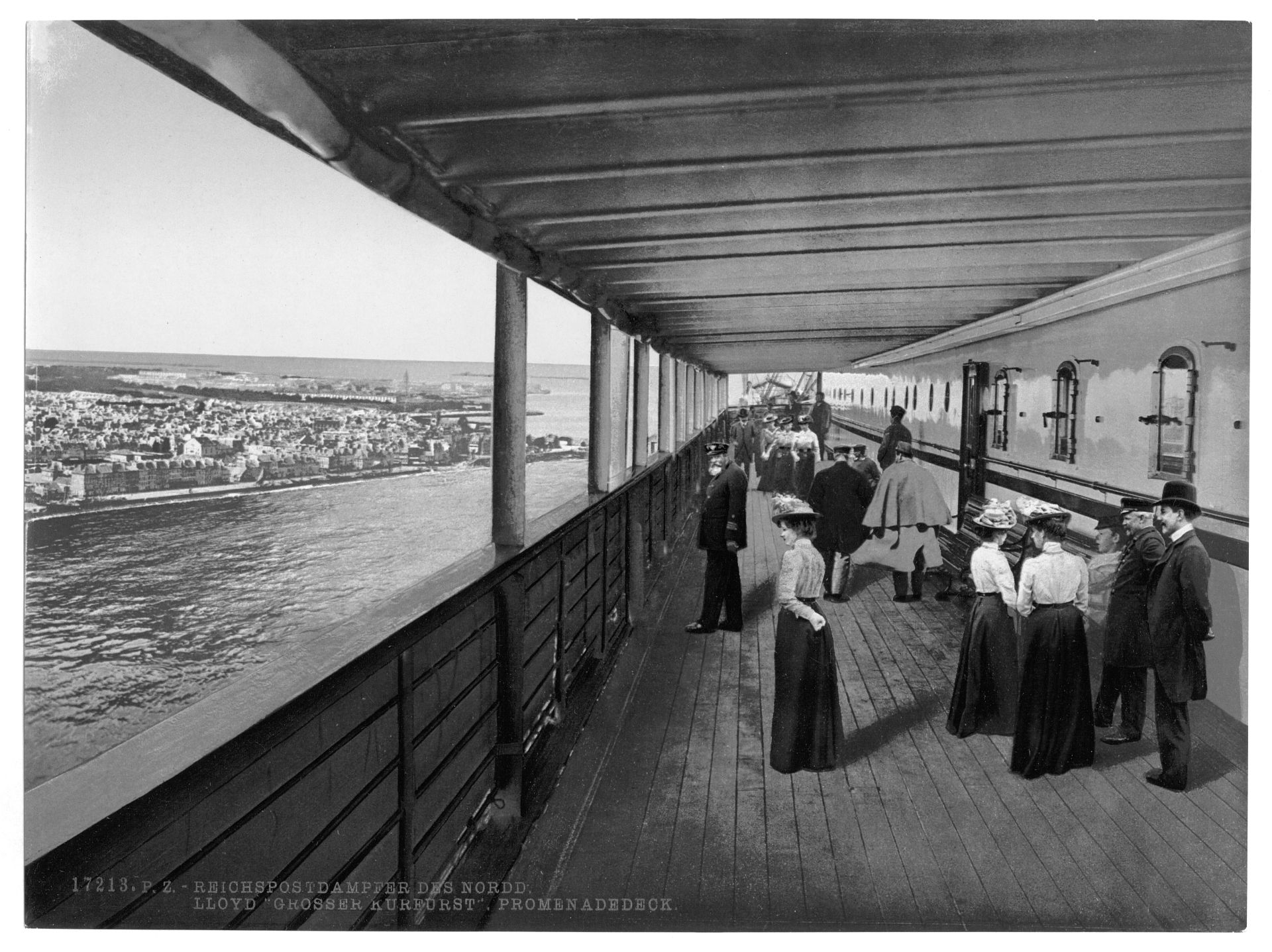 "Grosser Kurfurst," Promenade Deck, North German Lloyd, Royal Mail Steamers