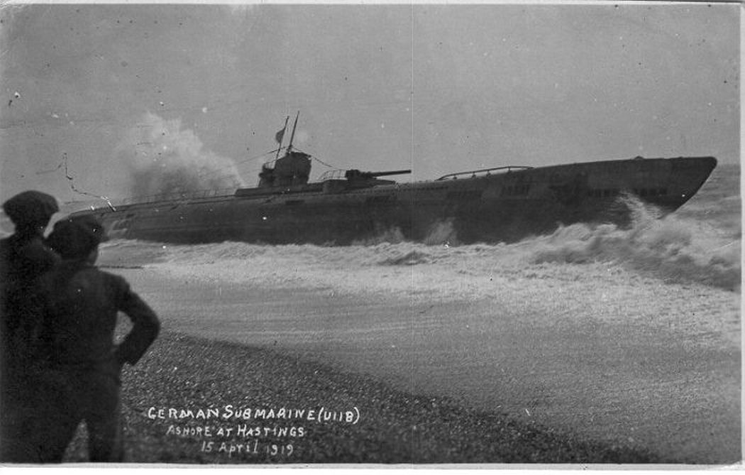 SM U-118 shortly after being beached at Hastings.