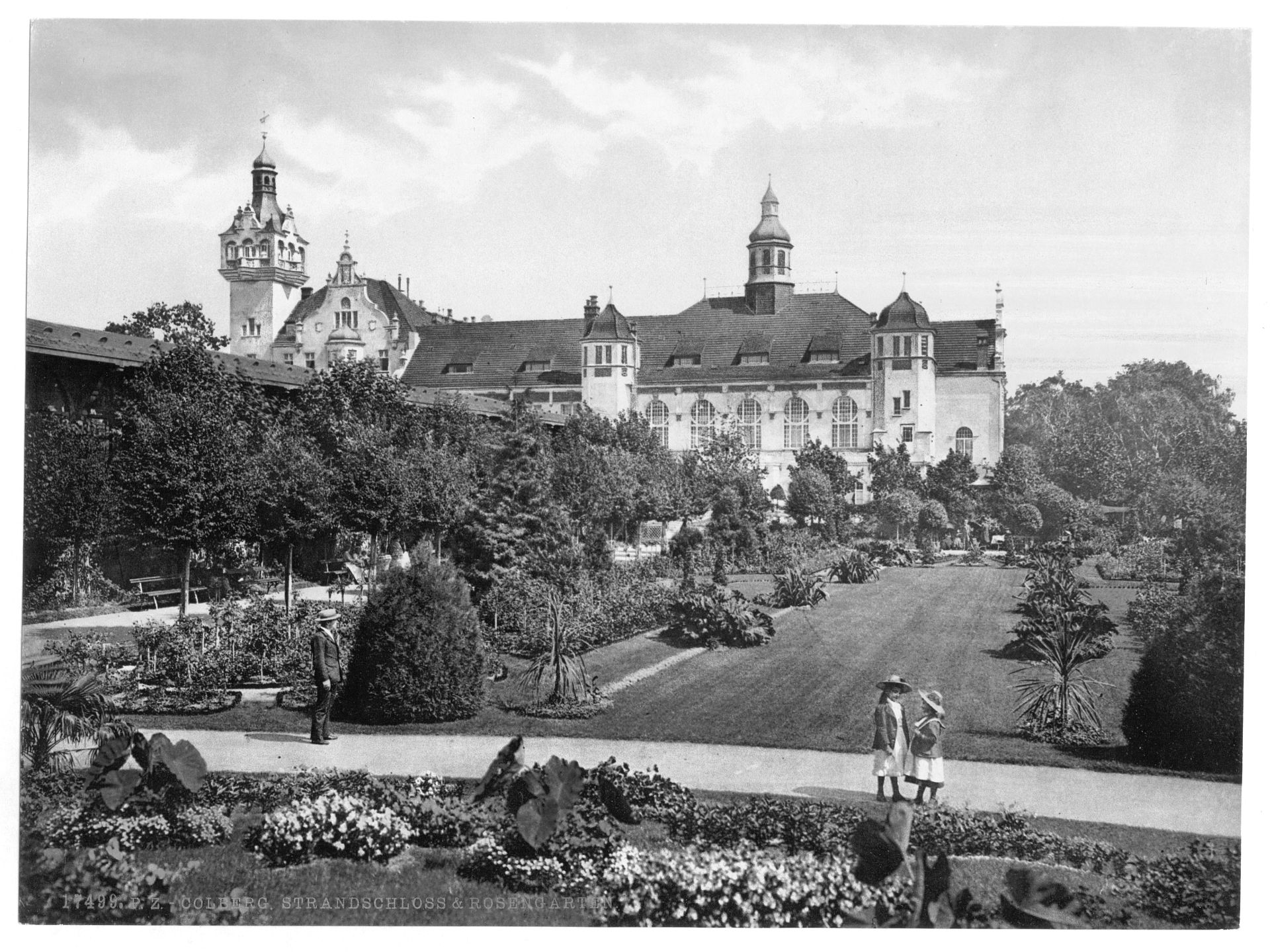 Castle and rose garden, Colberg, Pomerania, Germany (i.e.,Kołobrzeg, Poland)