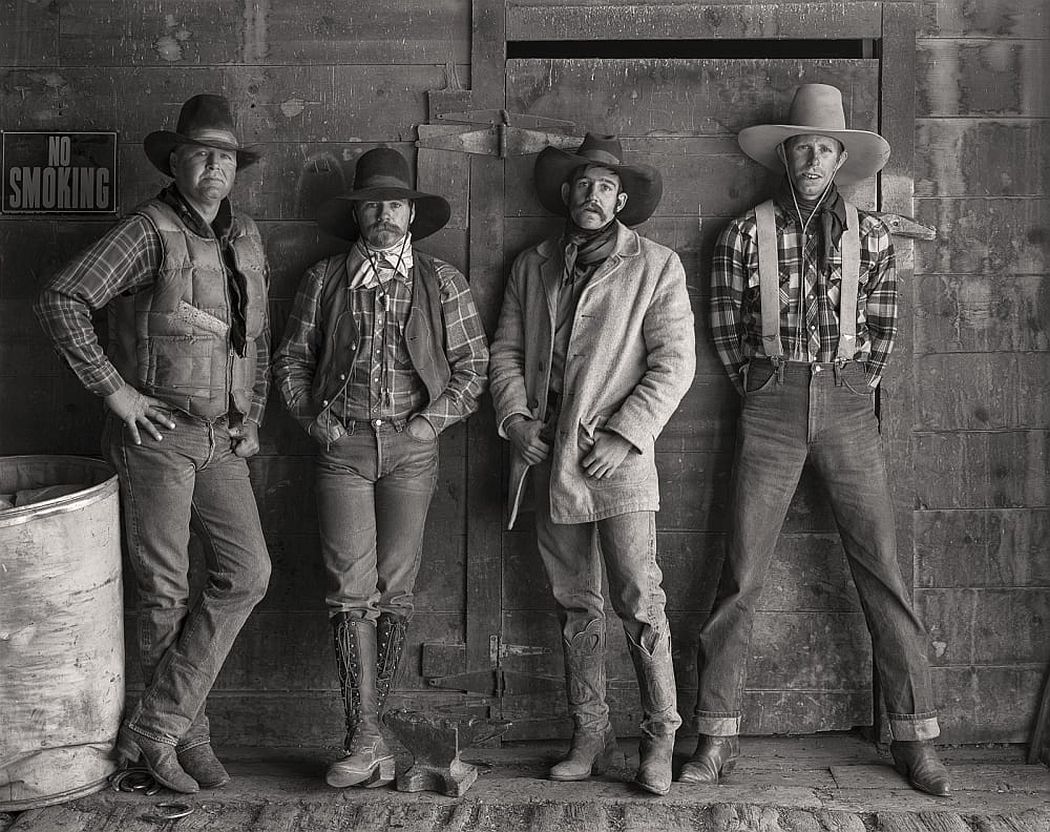  Jay Dusard - Bill Russell, Robert Bennett, Clay Lindley, and Thad Smith, T Lazy S Ranch, Nevada, 1982 