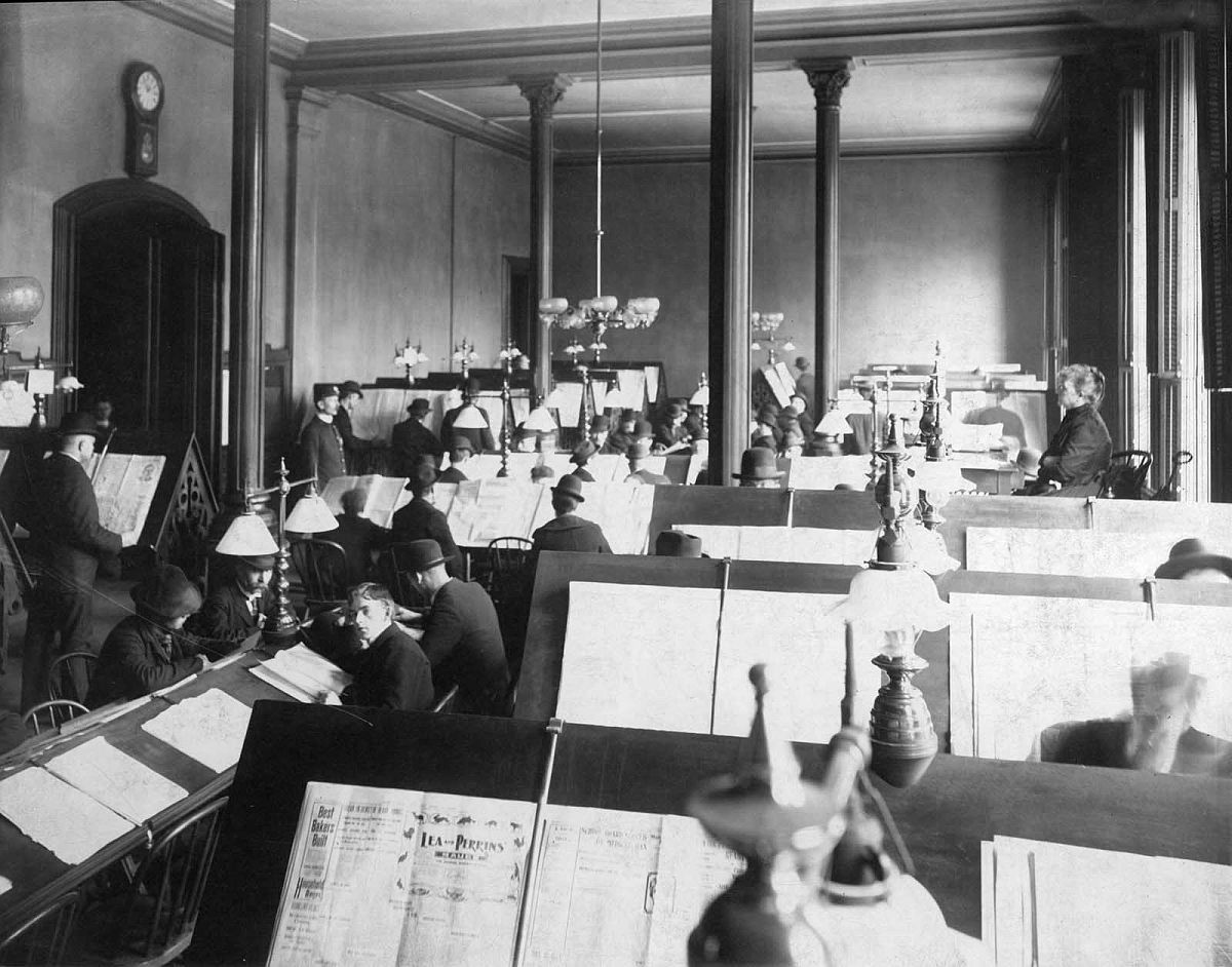 The Newspaper Room (photo circa 1899).