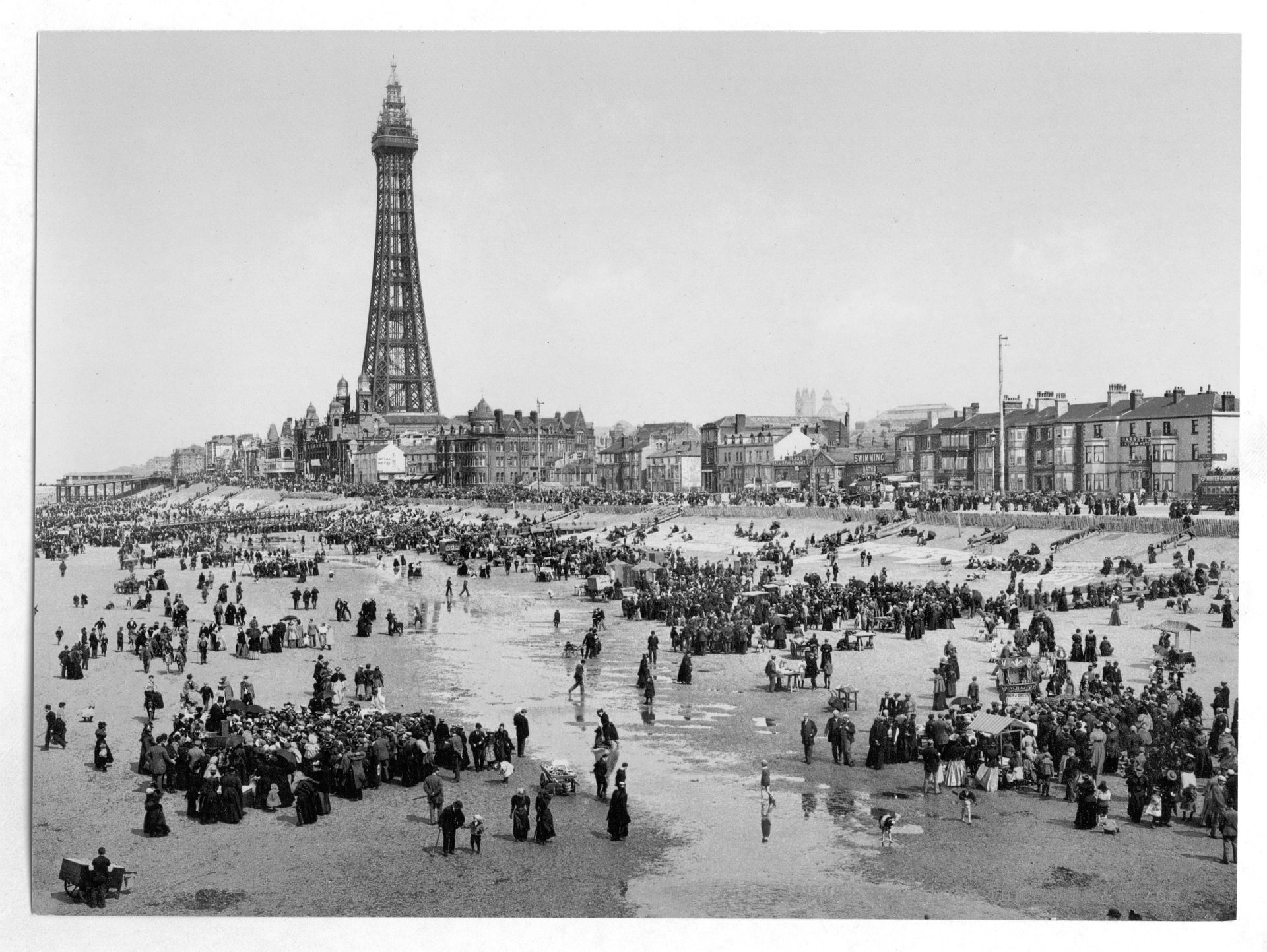 The Promenade and Tower from South Pier, Blackpool, England