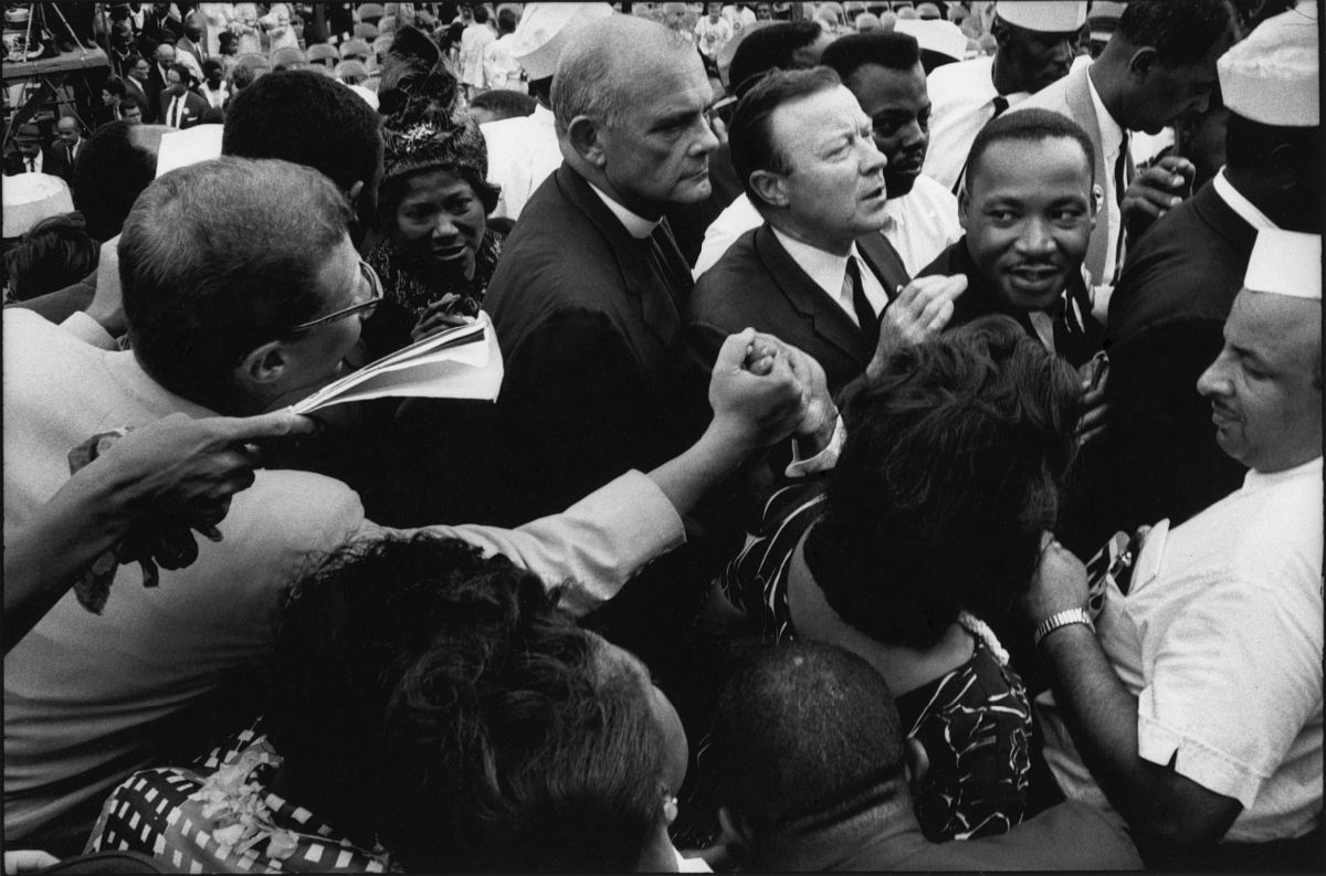 March on Washington Martin Luther King Jr. being congratulated after giving his “I HAVE A DREAM” speech, Lincoln Memorial, Washington, D.C. 28 August 1963, 1963