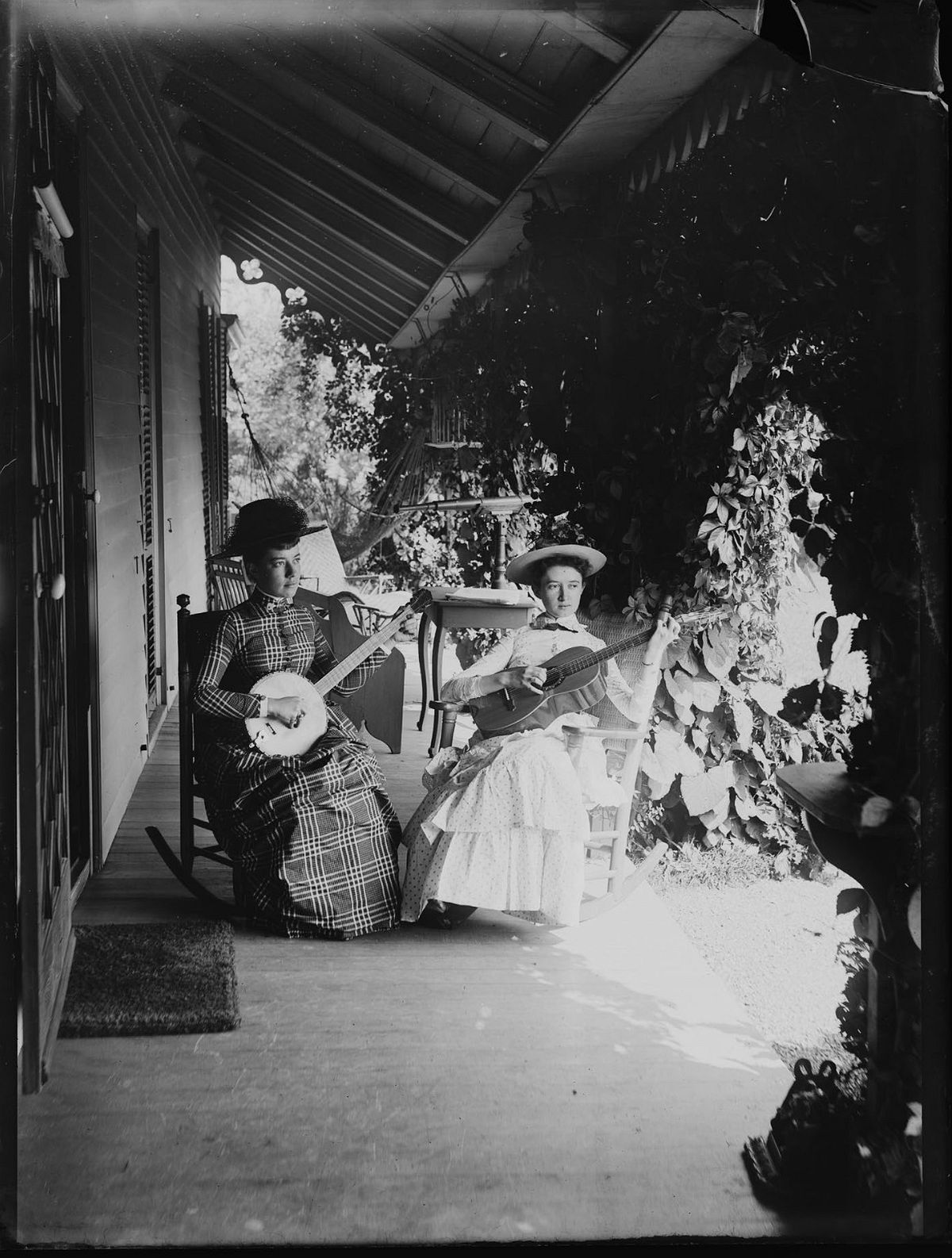 E. Alice Austen, B. Strong guitar A Austen banjoCollection of Historic Richmond Town, ca. 1889